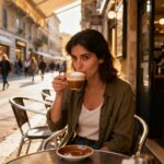italian drinking coffee